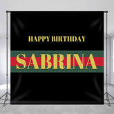 Lofaris Personalized Name Simple Black Birthday Backdrop